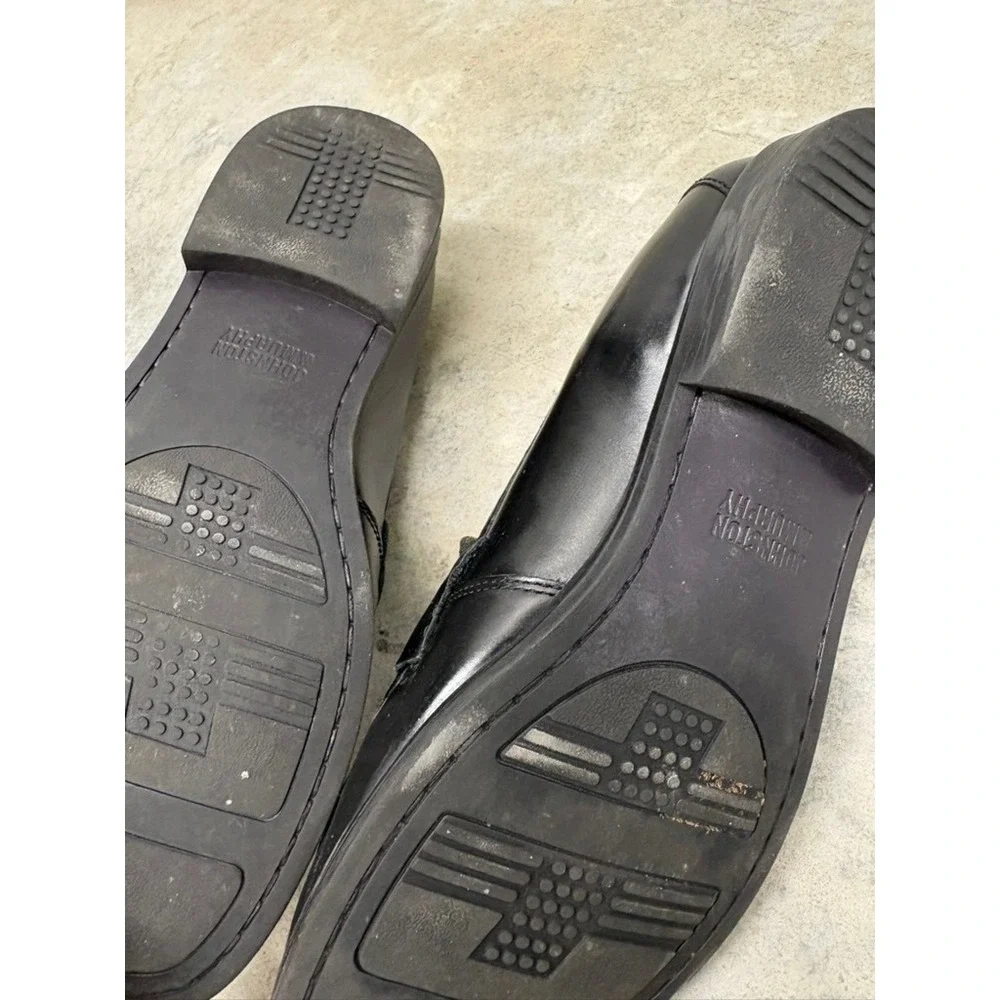 Johnston & Murphy Boys Black Leather Penny Loafers Dress Shoes Size 7 M 25-6285